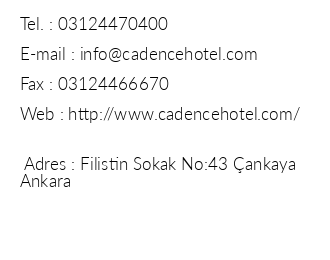 Cadence Design Hotel iletiim bilgileri